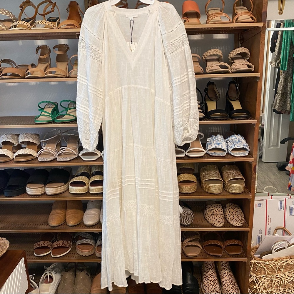 NWT A Loves A White Lace Midi Dress